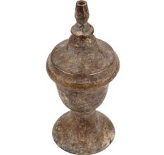 Handmade Brown Tan Brass Oil Lamp With A single Wick