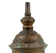 Handmade Brown Brass Wick Oil Lamp For Household Decoration