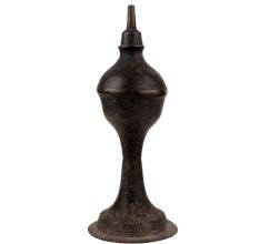 Handmade Patina Rich Brass Oil Lamp With Tapering Long Wick