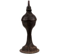 Handmade Patina Rich Brass Oil Lamp With Tapering Long Wick