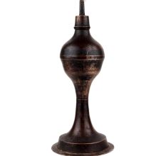 Handmade Brown Patina Brass Oil Lamp With A Single Wick