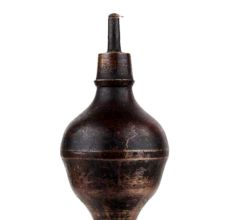 Handmade Brown Patina Brass Oil Lamp With A Single Wick
