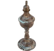 Handmade Patina Rich Brass Oil Lamp With A Single Wick