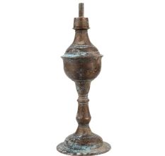 Handmade Patina Rich Brass Oil Lamp With A Single Wick