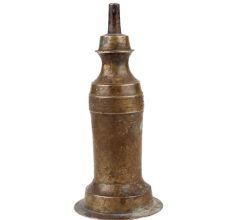 Handmade Patina Rich Brass Oil Lamp in Antique Statue