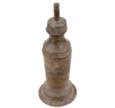 Handmade Black Brass Kerosene Oil Lamp in Long Cylindrical Shape