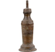 Handmade Black Brass Kerosene Oil Lamp in Long Cylindrical Shape