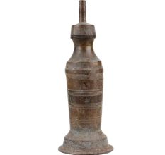 Handmade Black Brass Kerosene Oil Lamp in Long Cylindrical Shape