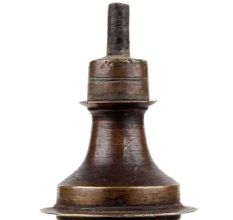 Handmade Black Brass Whale Single Wick Oil Lamp