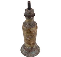 Handmade Patina Finish Brass Oil Wick Lamp for Decoration