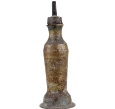 Handmade Patina Finish Brass Oil Wick Lamp for Decoration