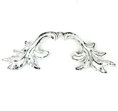 Antique White Leaf Big Iron Wardrobe Handle