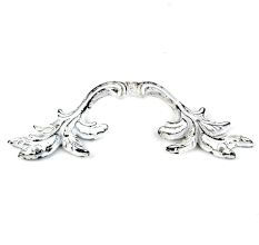 Antique White Leaf Big Iron Wardrobe Handle