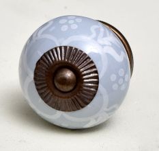 Grey Floral Knob