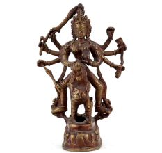 Handmade Copper Finish Brass Durga Devi Statue