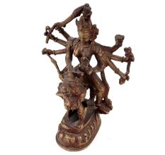 Handmade Copper Finish Brass Durga Devi Statue