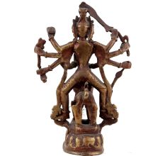 Handmade Copper Finish Brass Durga Devi Statue