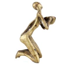 Handmade Golden Brass Couple Statue Abstract Art