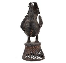 Handmade Black Brass Bird Showpiece In Dhokra Art