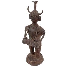 Handmade Stained Brass Cast Dhokra Figurines Of A Musician