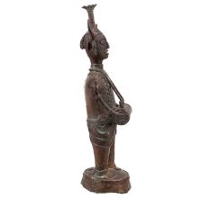 Handmade Stained Brass Cast Dhokra Figurines Of A Musician