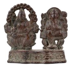 Handmade Antique Brass Lord Laxmi Ganesha Statue