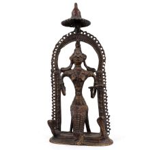 Handmade Dark Finish Brass Naga snake Goddess Tribal Art