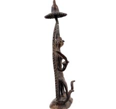 Handmade Dark Finish Brass Naga snake Goddess Tribal Art