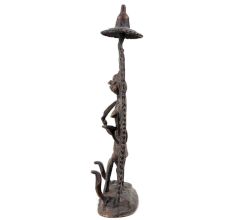 Handmade Dark Finish Brass Naga snake Goddess Tribal Art