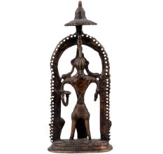 Handmade Dark Finish Brass Naga snake Goddess Tribal Art