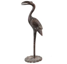 Handmade Rust Finish Brass Standing Bird Statue
