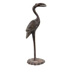 Handmade Rust Finish Brass Standing Bird Statue
