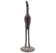 Handmade Rust Finish Brass Standing Bird Statue