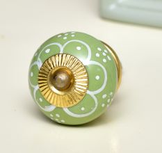 Lime Green Floral Knob