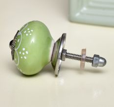 Lime Green Floral Knob