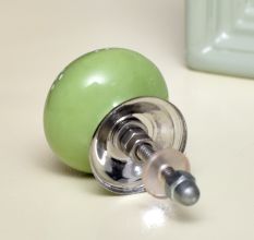 Lime Green Floral Knob