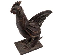 Handmade Black Brass Cock Statue