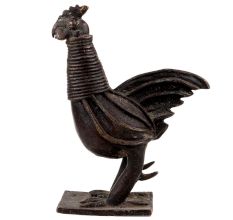 Handmade Black Brass Cock Statue