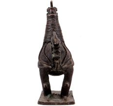 Handmade Black Brass Cock Statue