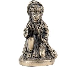 Handmade Black Brass God Hanuman Sitting Statue