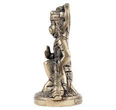 Handmade Black Brass God Hanuman Sitting Statue
