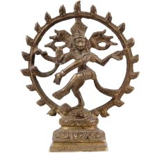 Handmade Brown Brass Nataraja Lord Shiva Statue