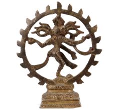 Handmade Brown Brass Nataraja Lord Shiva Statue