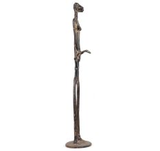 Handmade Black Brass Petite Women Tribal Statue