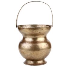 Handmade Golden Brass Kamandal Holy Water Pot With Handle