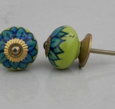 Lime Green Sunflower Knob