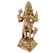 Handmade Yellow Brass Lord Bhairava Statue or Idol