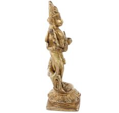 Handmade Yellow Brass Lord Bhairava Statue or Idol