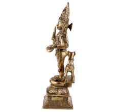 Handmade Golden Sheen Brass Kaal Bhairava Statue