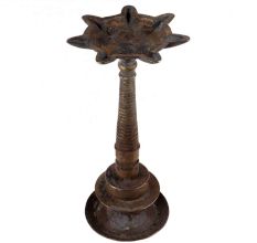 Handmade Antique Brass Oil Lamp For Hindu Temple